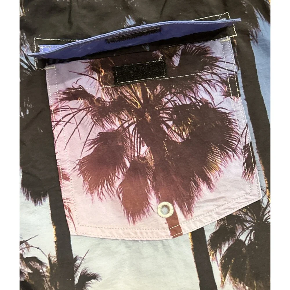 NWT Champion Swim Shorts Palm Tree Print Men's Medium 5